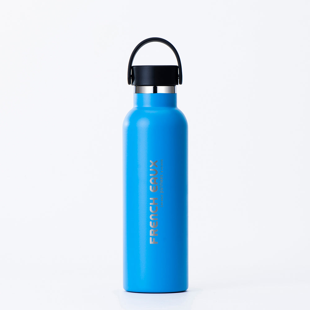 French Eaux Flask Water Bottle 600ml - Blue