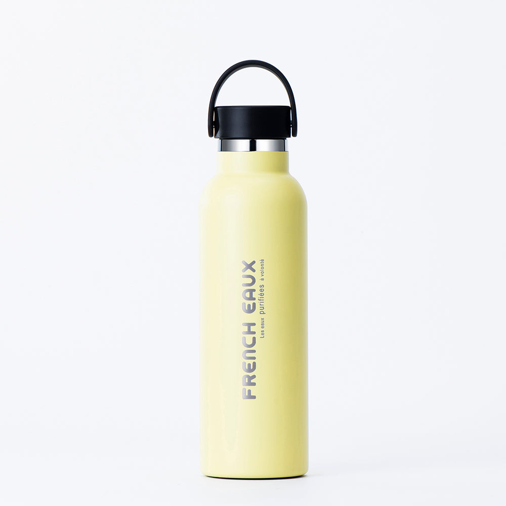 French Eaux Flask Water Bottle 600ml - Lemon