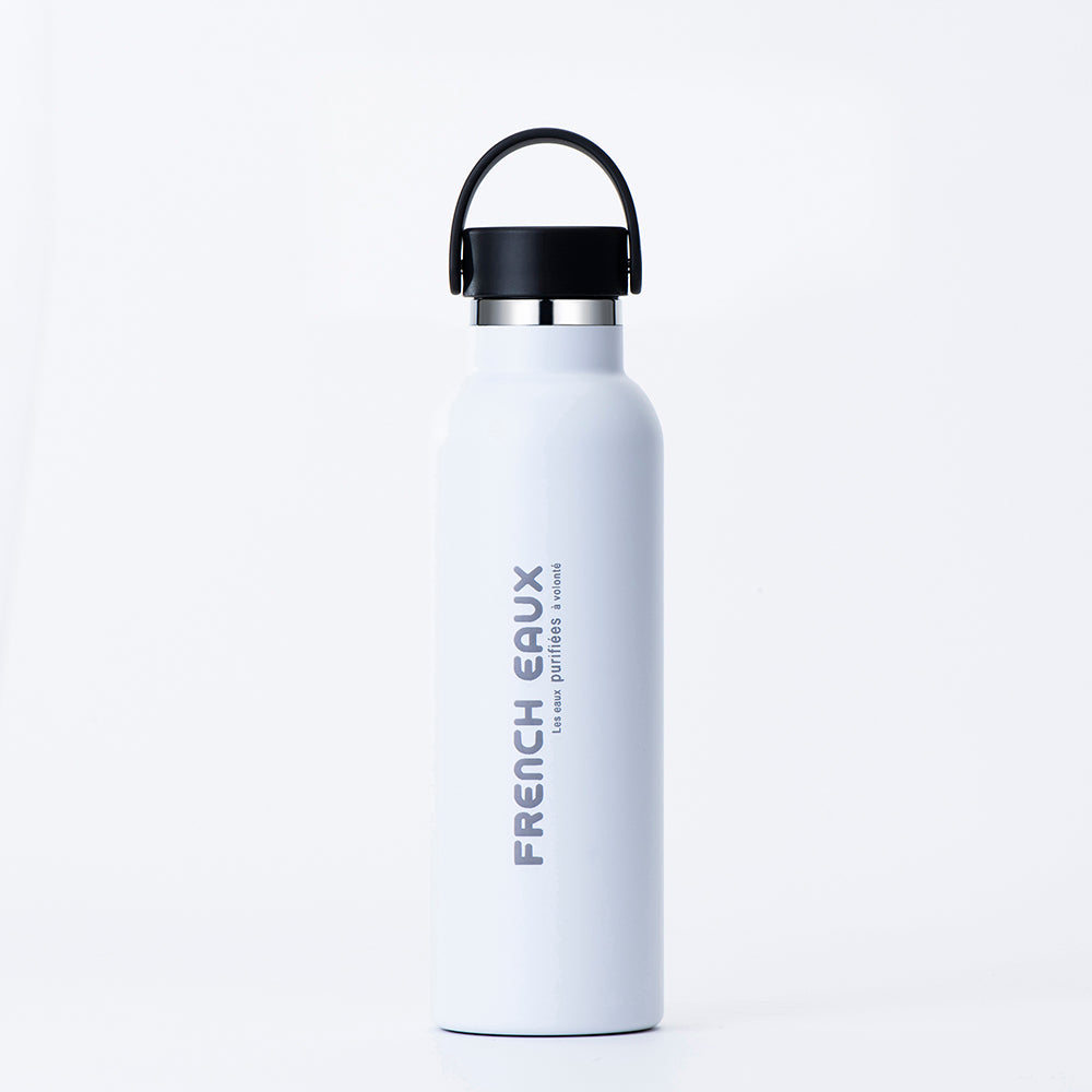 French Eaux Flask Water Bottle 600ml - White