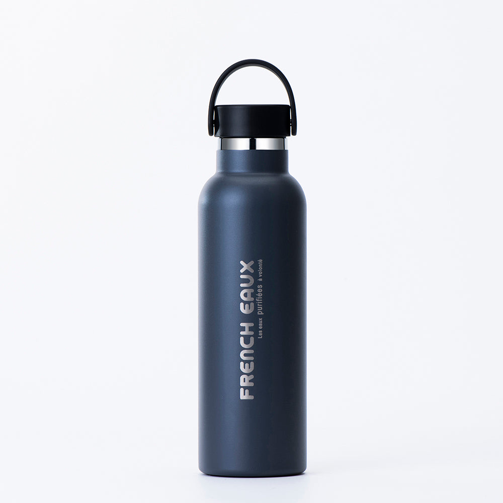 French Eaux Flask Water Bottle 600ml - Grey